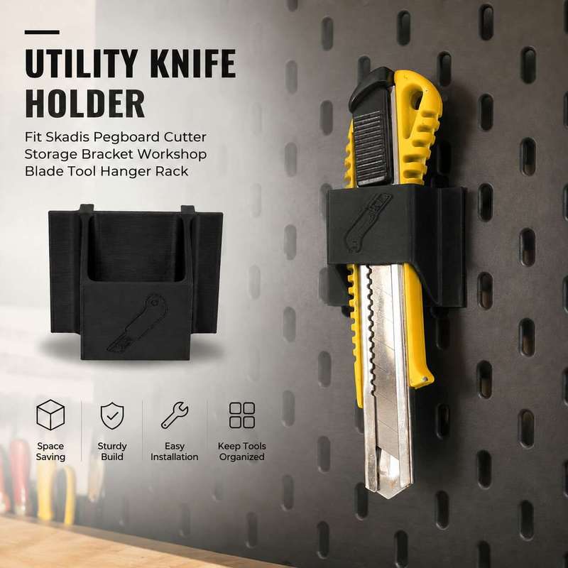 Workshop Tools Knife - Messerhalter Passend für Skadis Pegboard, Aufbewahrungshalterung