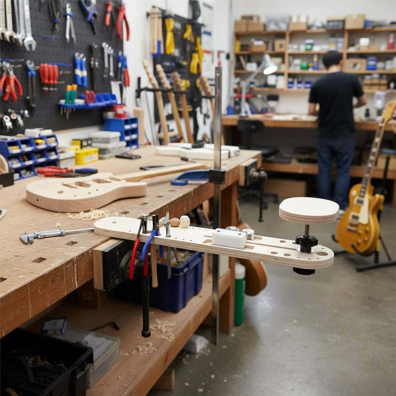 Design Tools Workshop - Instrumentenwartungstisch mit Ausziehbarem Design, Gitarrenreparaturständer, Musikwerkzeug,